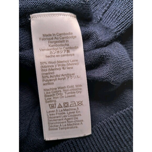 J.Crew Machine-Washable Merino Wool-Blend Half-Zip Sweater Navy Blue Size M - Picture 8 of 8